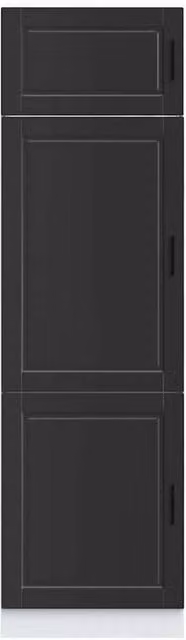 Berkfield Home Porto Kitchen Cupboard in Black Matt MDF, W/D/H: 57.0 x 60.0 x 207.0 cm – 1