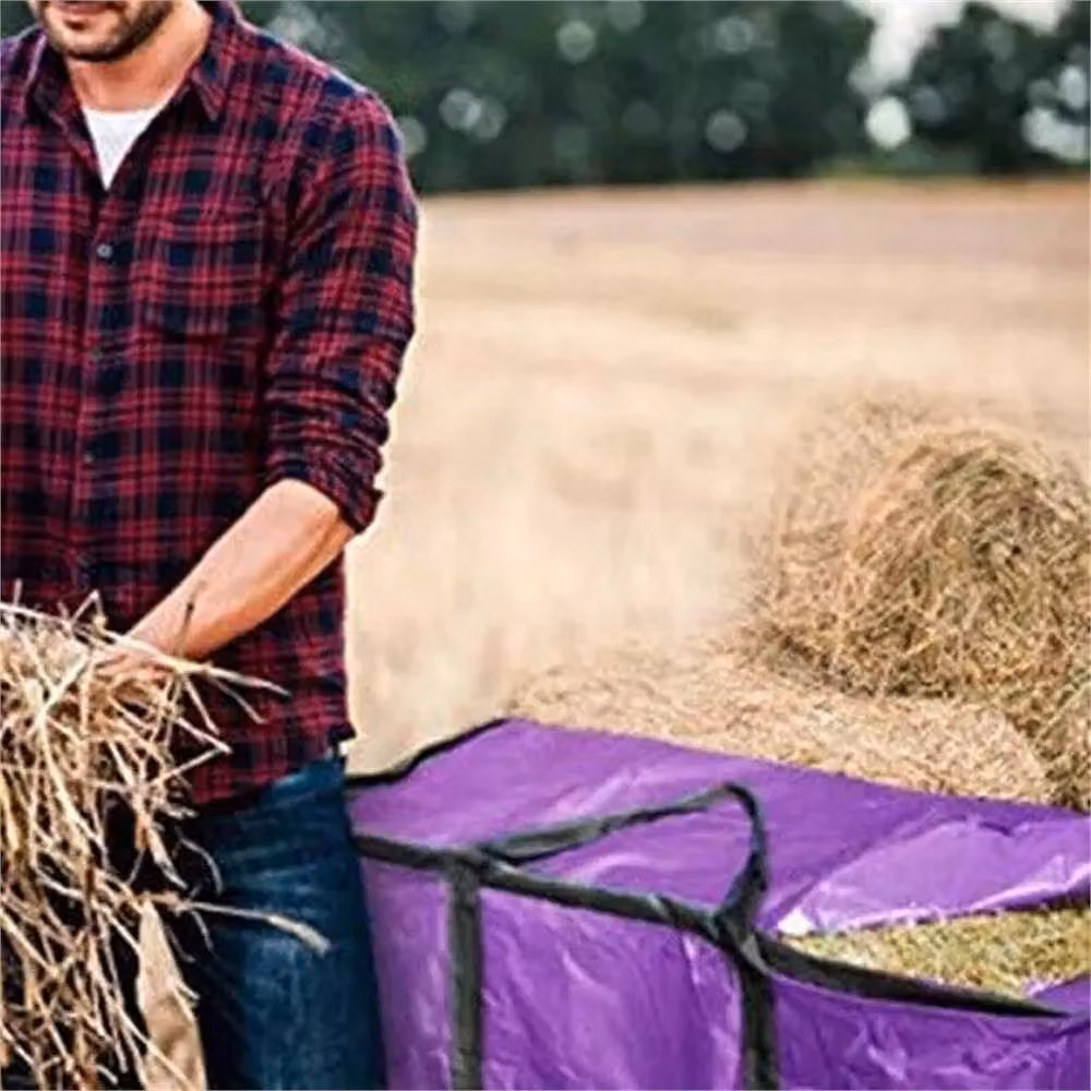 Nordara Hay Straw Bale Storage Bag in Purple, W: 60.0 cm, D: 60.0 cm, H: 59.0 cm – 3