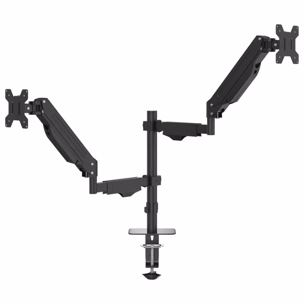 Berkfield Home Dual Monitor Arm for Screens up to 27 Inch with Gas Spring, Black – 4