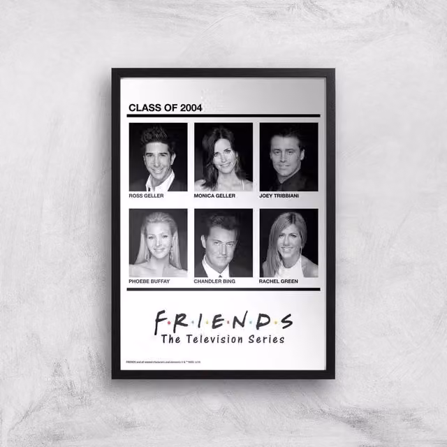 Friends Class Of 2004 Multicolour Typography Giclee Art Print on Paper, Size: A2