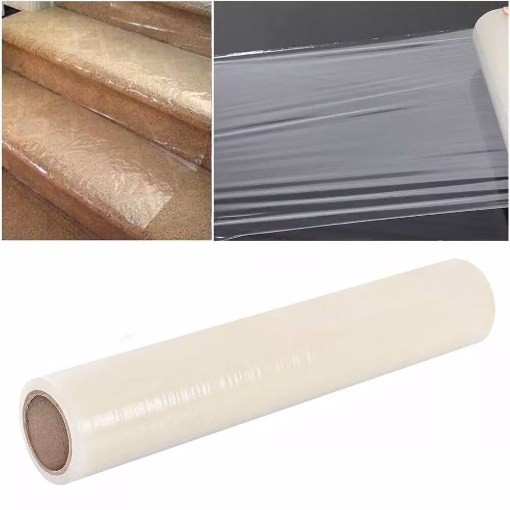 Ventryn Self Adhesive Carpet Floor Protector Construction Film Roll, Clear, 60 cm x 100 m – 4
