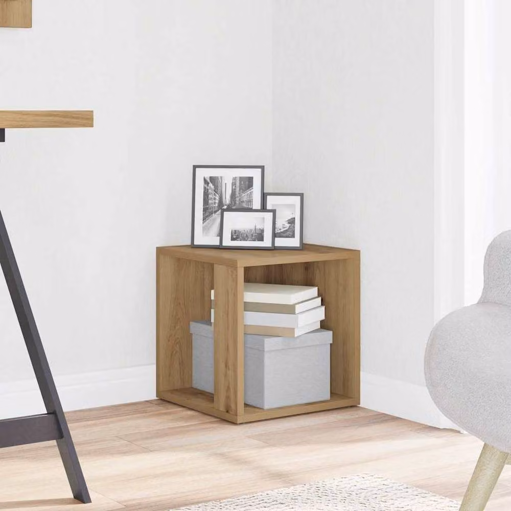 Berkfield Home Artisan Oak Side Table in Brown, W/D/H: 33 x 33 x 34 cm – 3