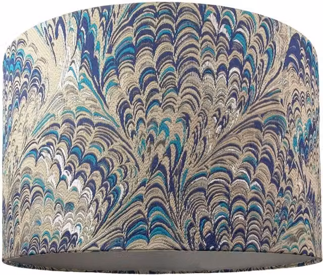 Happy Homewares Peacock Print Cotton Table or Pendant Lamp Shade in Multicolour, Diameter: 30.48 cm – 1