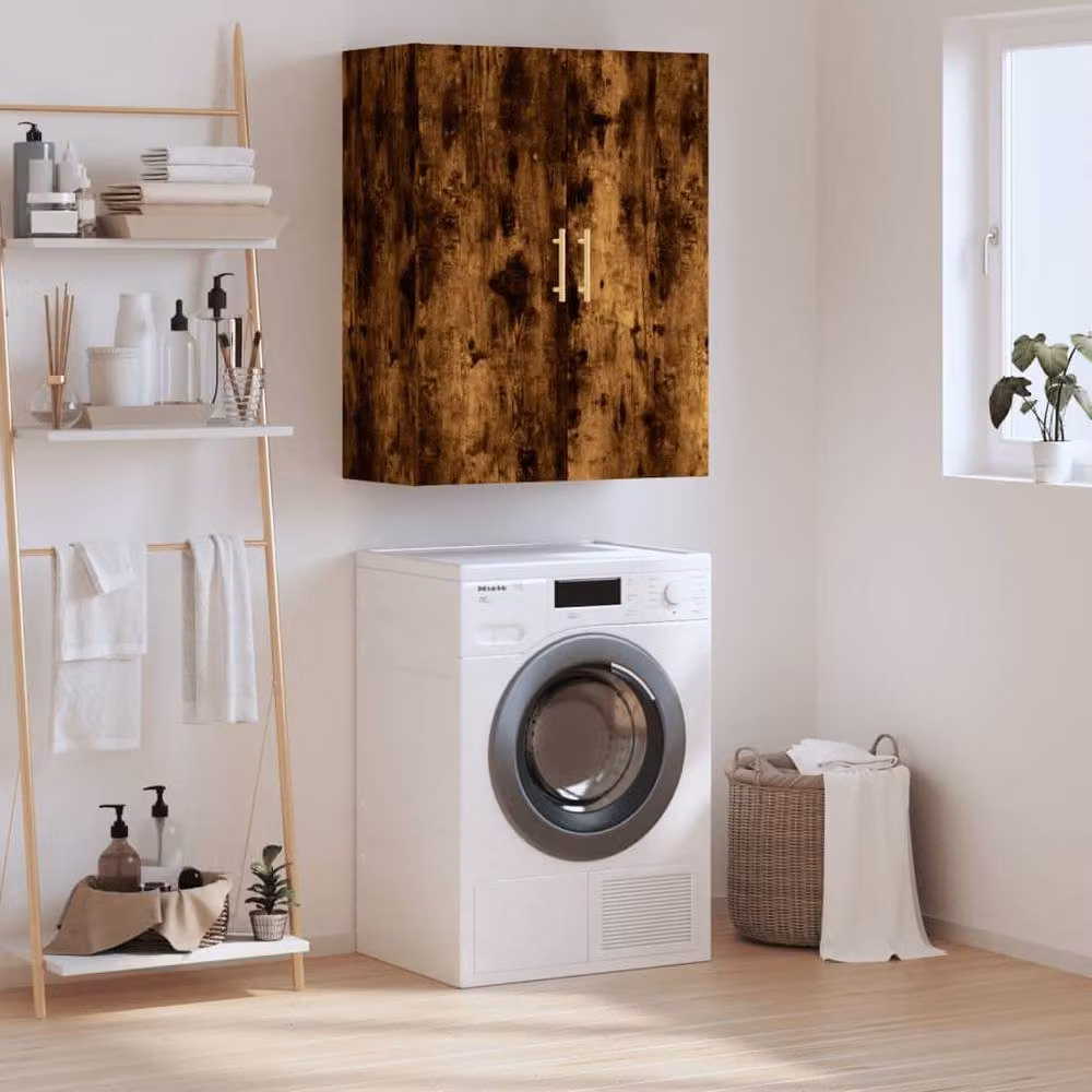 Berkfield Home Wall Mounted Smoked Oak Cabinet in Brown, W/D/H: 69.5 x 34 x 90 cm – 2