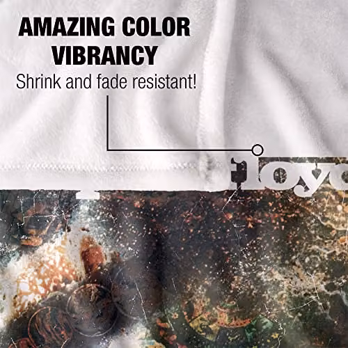 LOGOVISION Pink Floyd Saucerful of Secrets Super Soft Microfibre Throw Blanket, White, W/D/H: 152 x 127 cm – 3