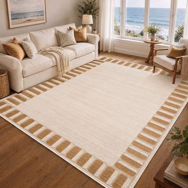 Livabliss Fifth Avenue Deco Border Rug in Beige, W/D: 153 x 220 cm – 1