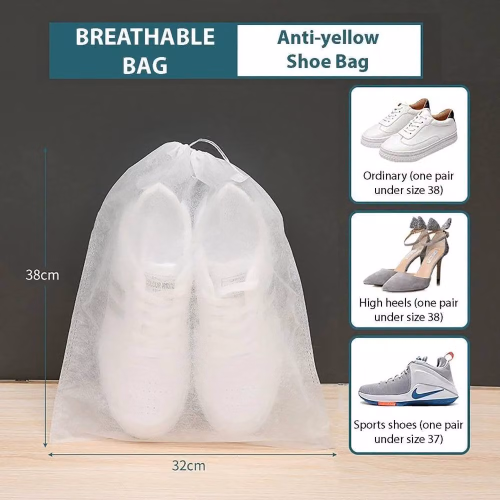 Spetlek White Transparent Drawstring Travel Shoe and Clothes Bag for Adults – 2