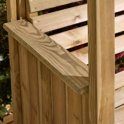 Rowlinsons Sherwood Garden Arbour in Brown Pine Wood, W: 161 cm, D: 66.5 cm, H: 211.5 cm – 4