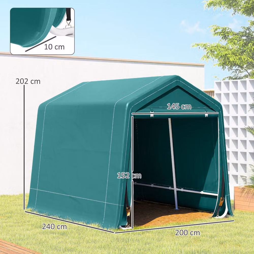 Rolipo Waterproof Bike Storage Tent, Green, W: 243.84 cm, D: 202.0 cm, H: 240.0 cm – 4