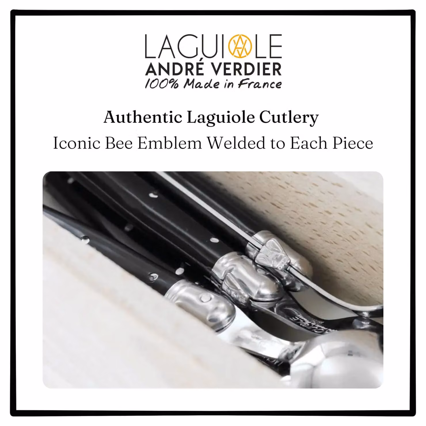 Laguiole 24 Piece Stainless Steel Cutlery Set with Black Wooden Presentation Case – 3