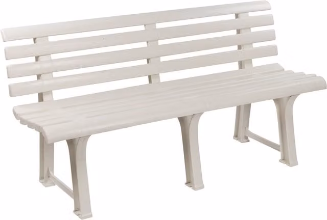 URBNLIVING Classic White Plastic Outdoor Garden Bench