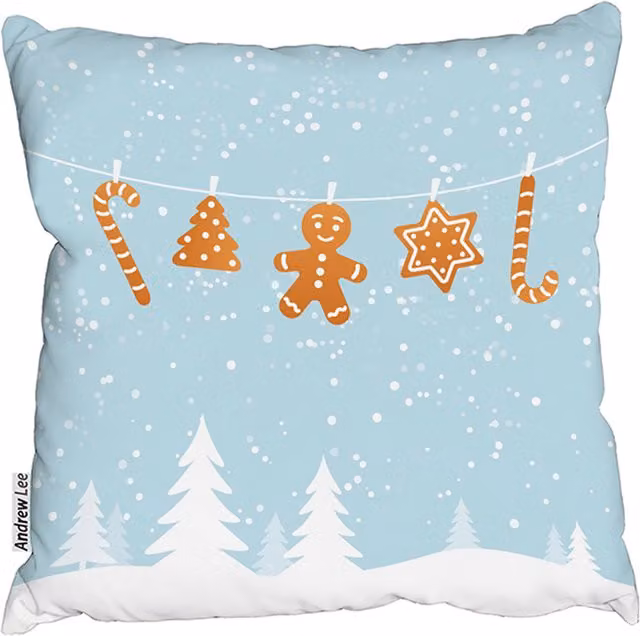 Benjamin Tate Design LTD Hanging Ginger Breads Outdoor Comfy Cushion, Blue, W: 60 cm, D: 60 cm