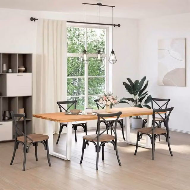 Berkfield Home V-Shape Dining Table Legs, 2 Pieces, White Steel, H: 72-73.3 cm x W: 90 cm – 1