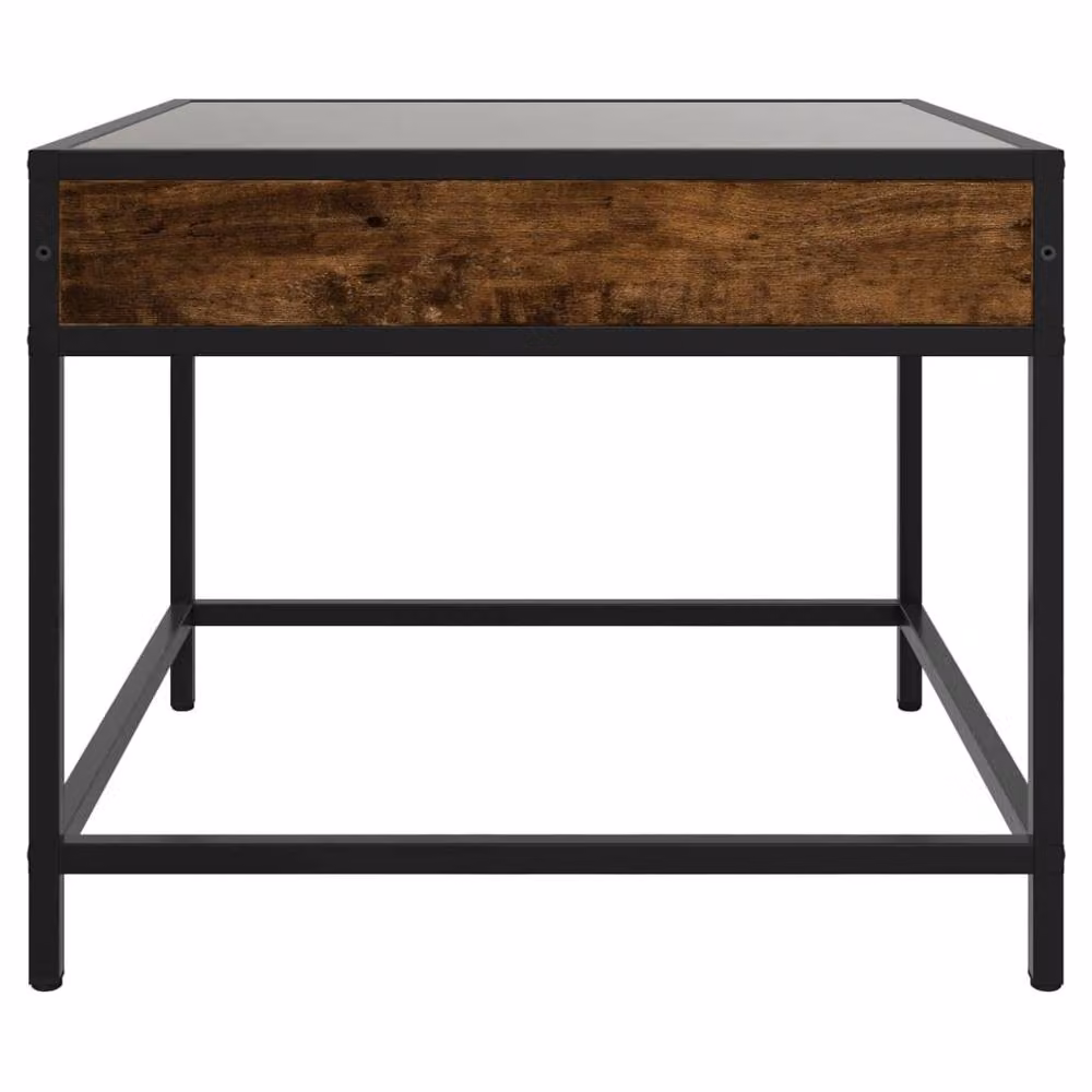 Berkfield Home Infinity LED Decorative Coffee Table in Smoked Oak and Brown, W/D/H: 50 x 50 x 41 cm – 3