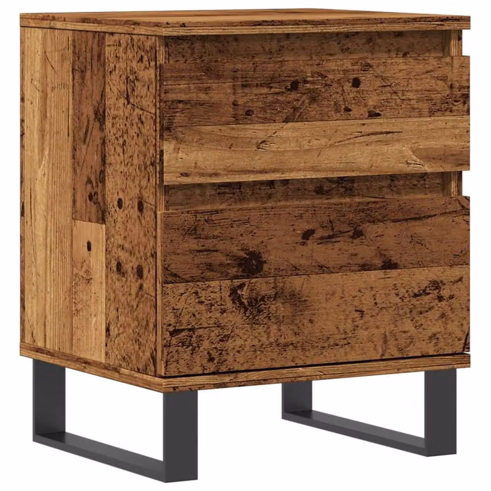 Berkfield Home Modern Bedside Cabinet in Brown Old Wood, W/D/H: 40 x 35 x 50 cm – 3