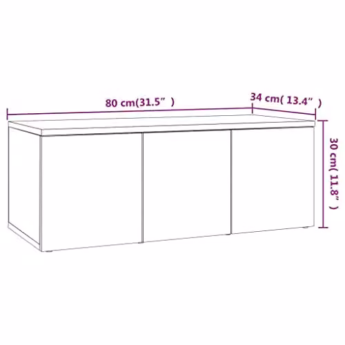 vidaXL Modern TV Cabinet in Smoked Oak Brown, W/D/H: 80 x 34 x 30 cm – 3