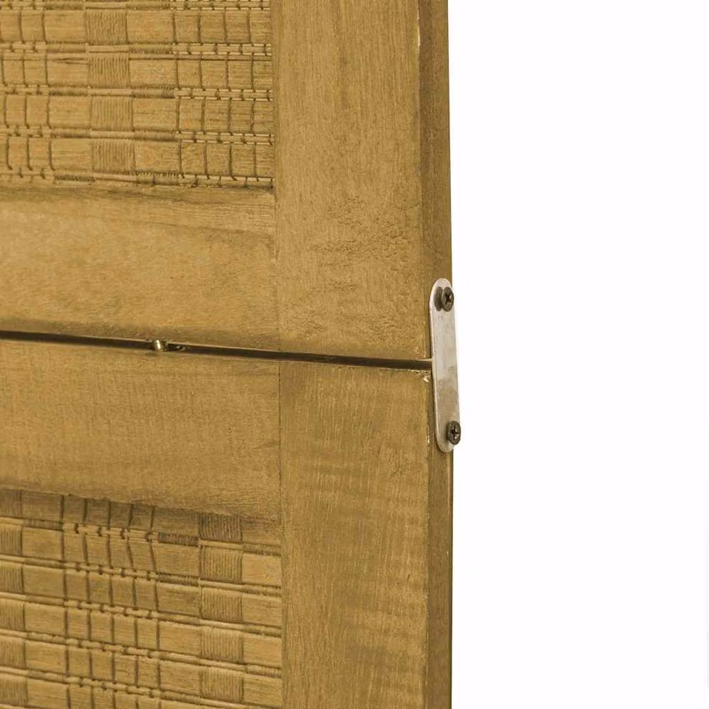 Berkfield Home 4-Panel Room Divider in Brown Solid Paulownia Wood, H 180 cm x W 140 cm – 4