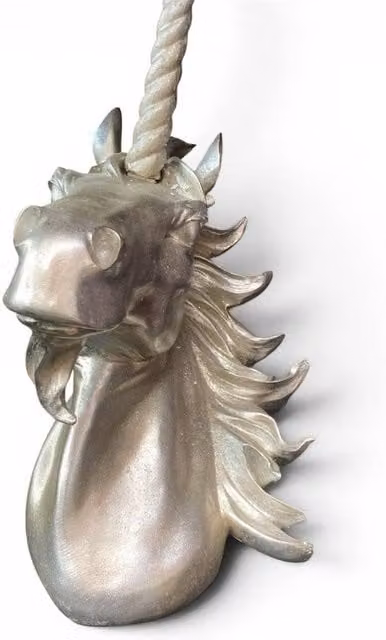 Minster Stylish Living Ltd Silver Unicorn Head Wall Decoration, W45 x D28 x H45 cm – 1