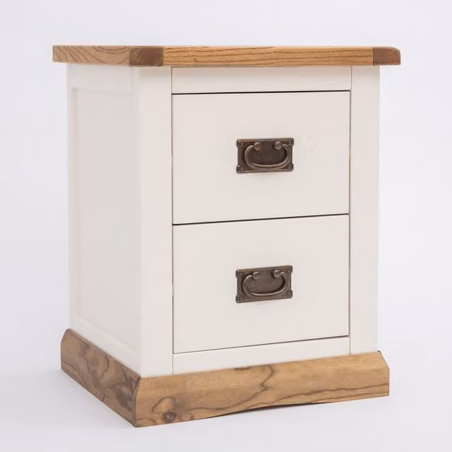 Cabinet Bits Tropea 2 Drawer Bedside Cabinet in White Ash Wood