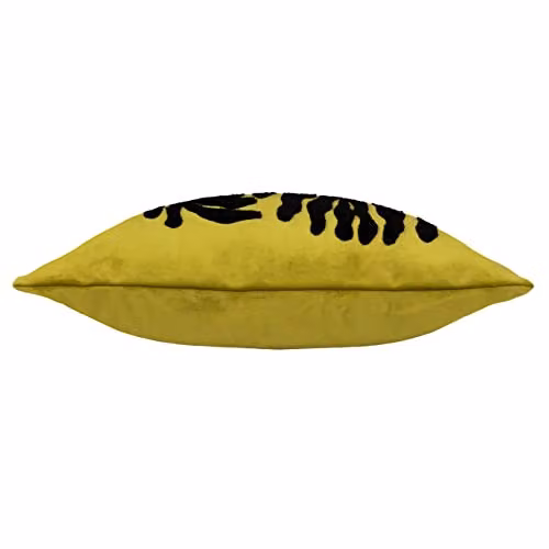 Riva Home Maldive Botanical Velvet Tufted Square Filled Cushion, Green and Yellow, W/D/H: 45 x 45 x 45 cm – 3