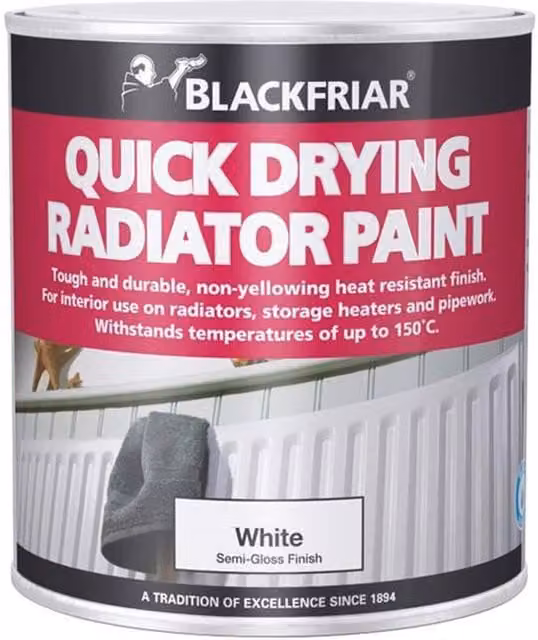 Blackfriar Quick Dry Opaque Radiator Paint, White, 500ml