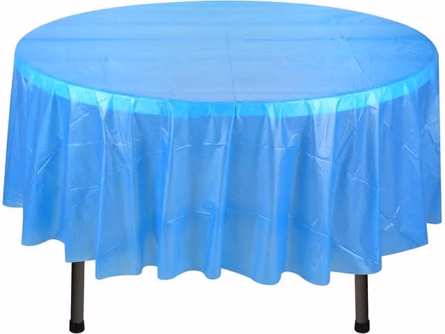 Neel Blue Round PVC Disposable Plastic Tablecloth in Royal Blue – 1