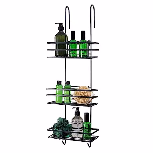 Direct Online Houseware 3 Tier Hanging Shower Caddy and Organiser, Black Metal