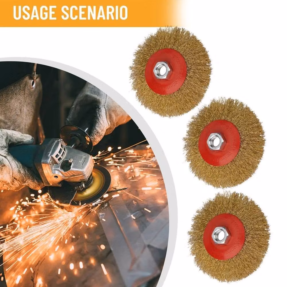 EONLION 3 Piece Brass Wire Cup Brush Wheel Set for Angle Grinders, Diameter: 115 mm – 3