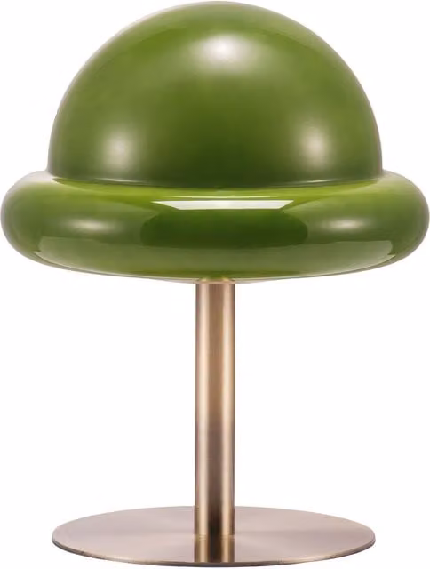 Happy Homewares Traditional Antique Brass Bankers Desk Lamp with Green Glass Mushroom Shade in Gold/Brass – 1