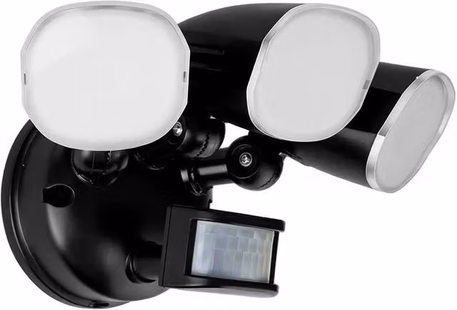 PAWNORA 3-Head LED Outdoor Security Flood Light with Motion Sensor in Black