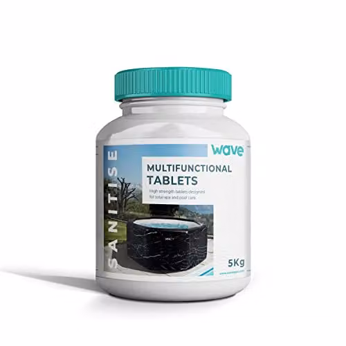 Summer Waves WAVE 5-in-1 Multifunctional Chlorine Tablets, 5kg White Spa Sanitiser and Disinfectant