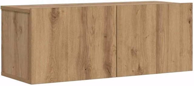 Berkfield Home Artisan Oak Wall Mounted TV Cabinet in Brown, W/D/H: 80 x 30 x 30 cm