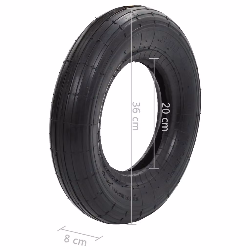 Berkfield Home Black Rubber Wheelbarrow Tyre 3.50-8 4PR – 4