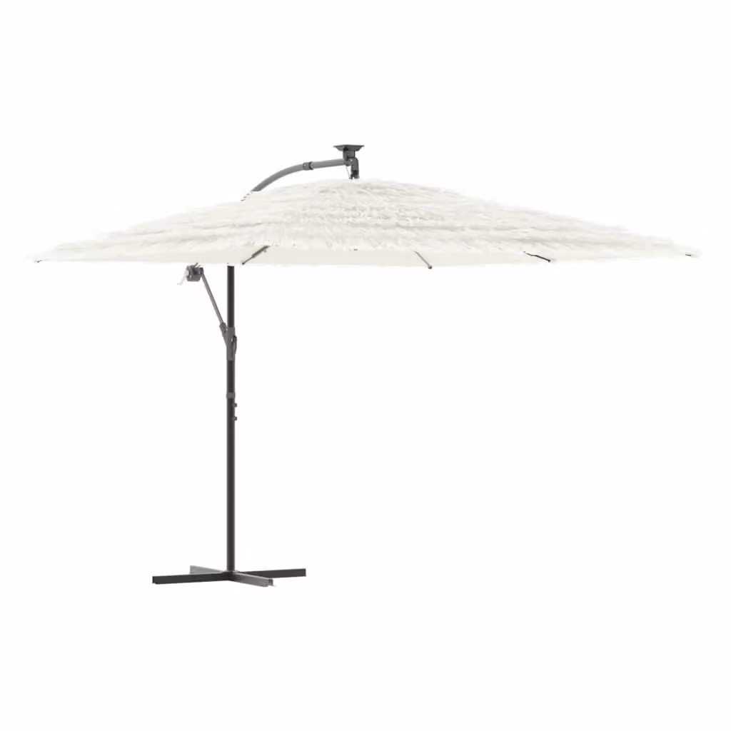 Berkfield Home Garden Parasol in White with Steel Pole, W/D/H: 290 x 290 x 238 cm – 2