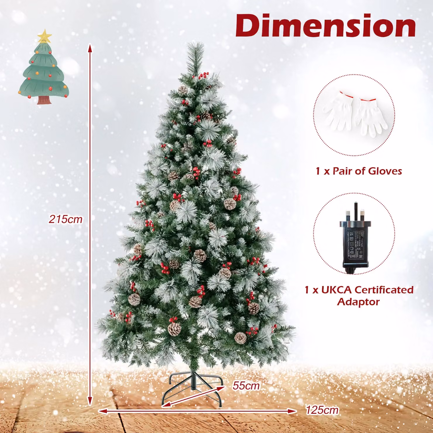 Costway 7ft Pre-Lit Artificial Green Christmas Tree with 400 LED Lights – 5
