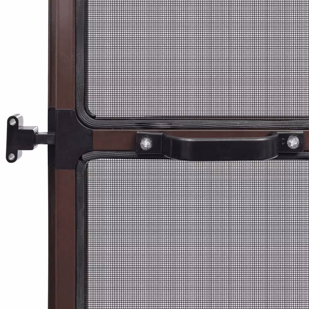 Berkfield Home Brown Hinged Fibreglass Insect Screen for Doors W: 100 cm, H: 215 cm – 5