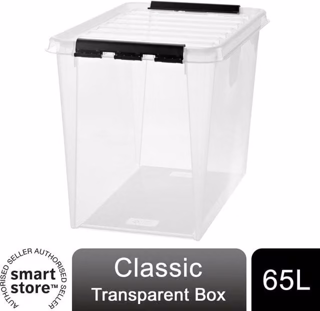 SmartStore Classic Box Transparent Plastic Storage Box with Lid, 65 l – 1