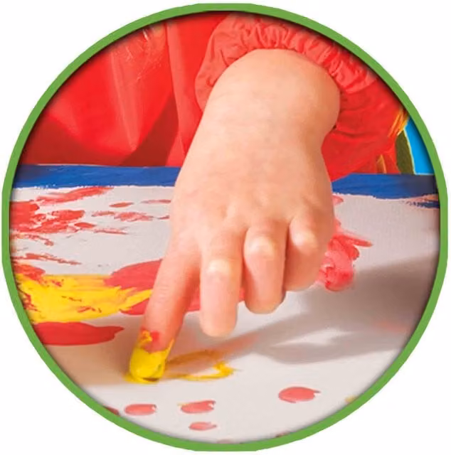 SES Eco Fingerpaint 4 Colours in Red, Yellow and Multicolour, Washable and Creative