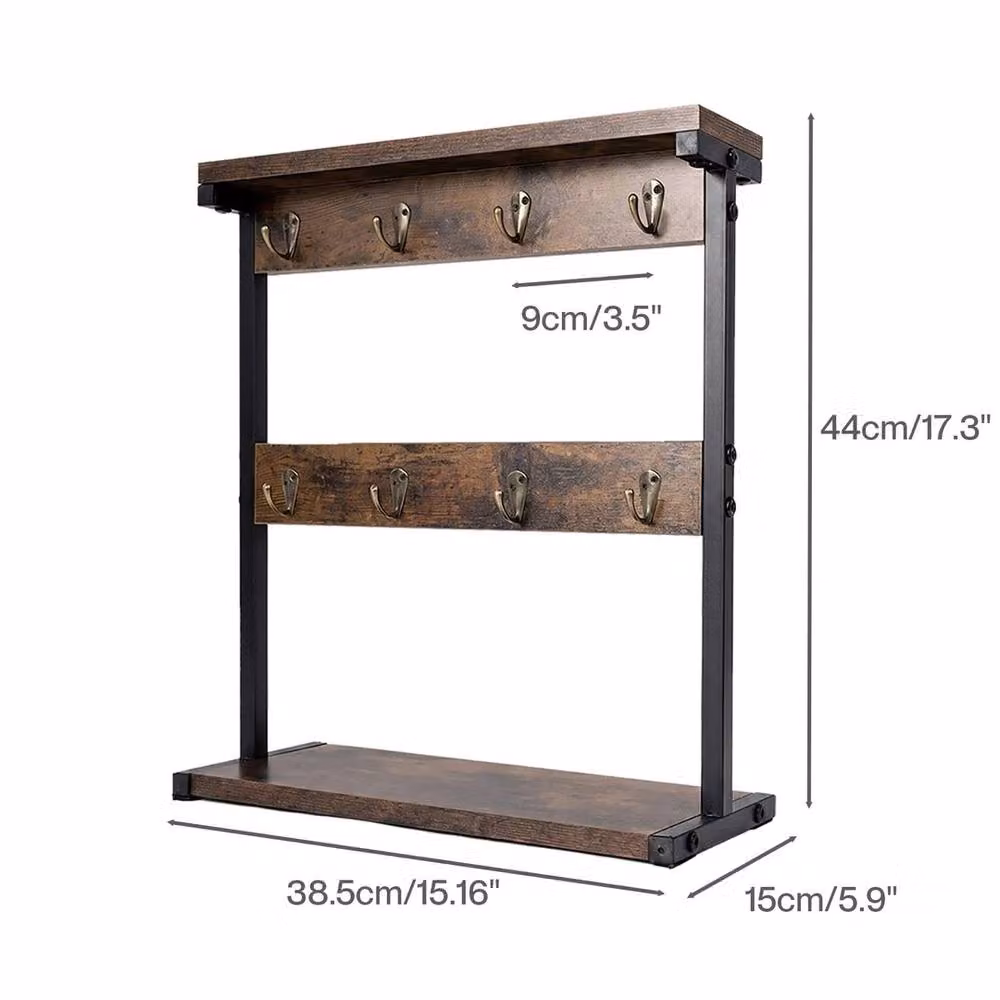 NESTLUNE Brown Wood Mug Holder Stand and Coffee Cup Rack Organiser – 2