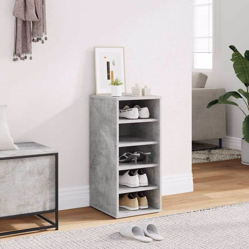 Berkfield Home Shoe Cabinet in Concrete Grey, W/D/H: 31.5 x 35 x 70 cm – 2
