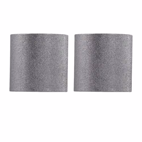 First Choice Lighting Set of 2 Silver and Grey Glitter Round Table Lamp Shades, Diameter: 15 cm – 3