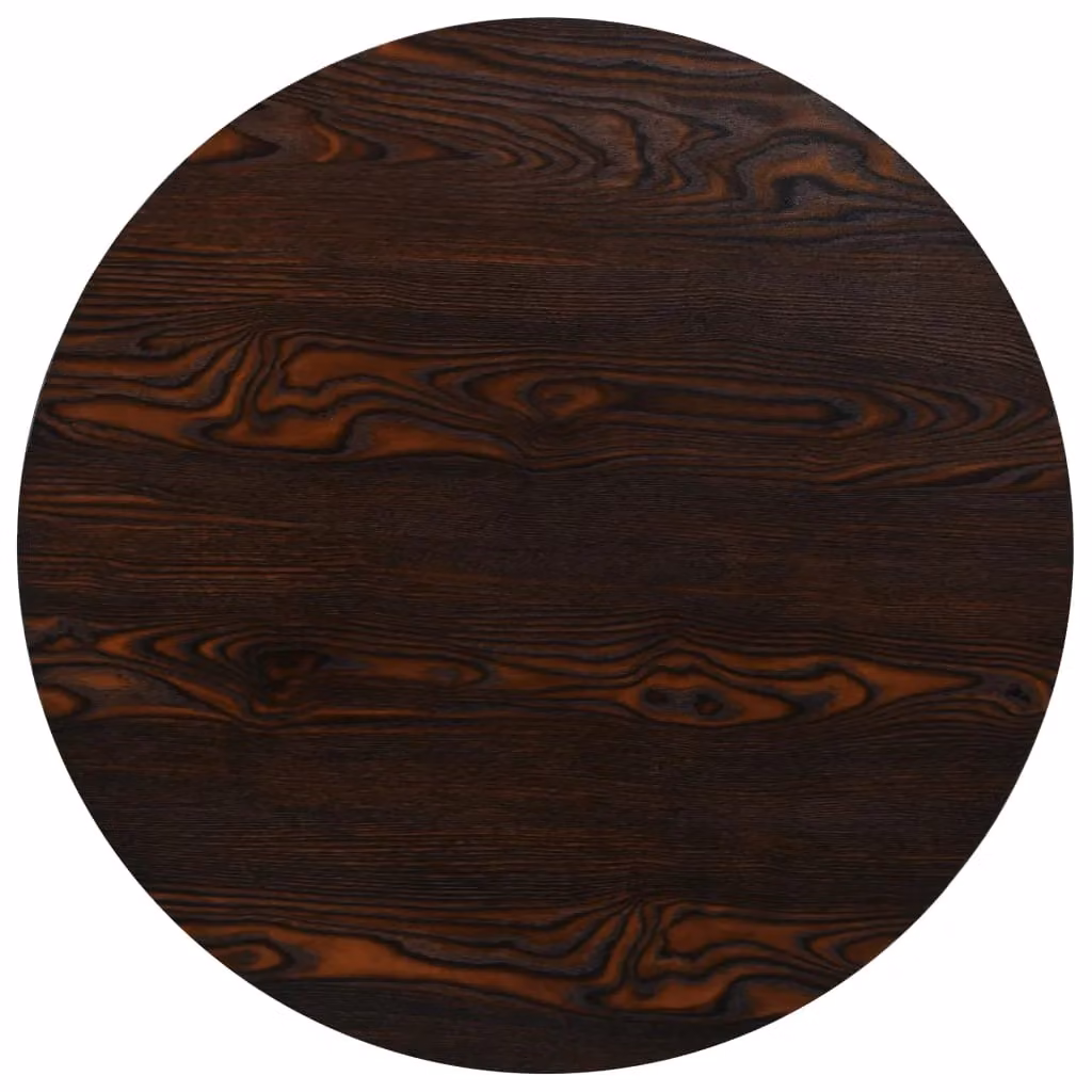 Berkfield Home Bistro Table in Dark Ash Brown, Round MDF and Steel, W: 80 cm, H: 75 cm – 3
