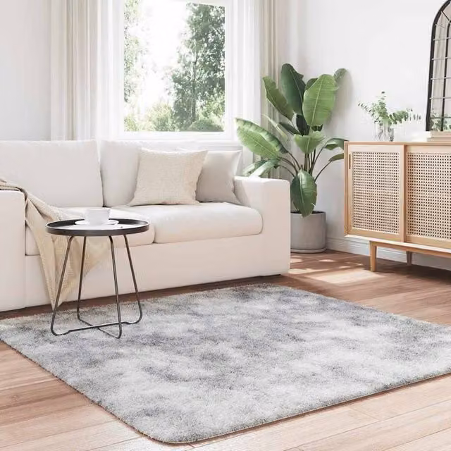 Berkfield Home NAVARRA Shaggy High Pile Rug, Silver Grey, W/D: 160 x 160 cm – 1