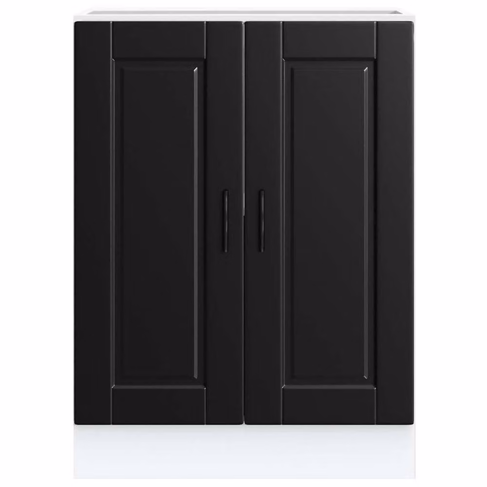 Berkfield Home Porto Black Matt MDF Kitchen Base Cabinet W/D/H: 60.0 x 46.0 x 81.5 cm – 2