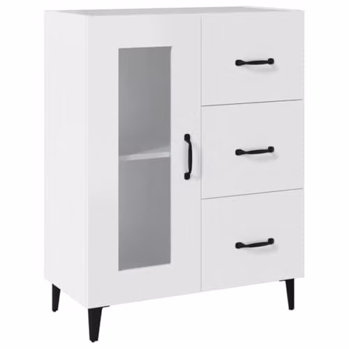 vidaXL Modern White Sideboard in Engineered Wood W/D/H: 69.5 x 34 x 90 cm