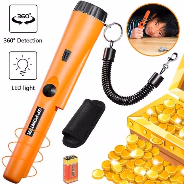 NESTLUNE Waterproof Handheld Pinpointer Metal Detector in Orange, W: 52 cm, H: 1000 cm – 1
