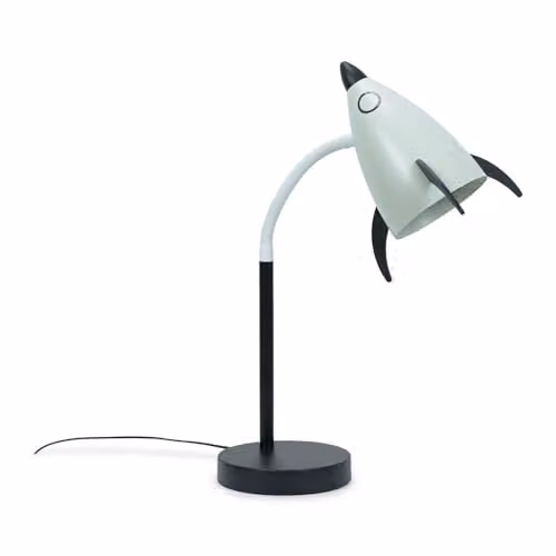ValueLights Rocket LED Table Lamp in White with Adjustable Flexi Neck for Reading and Task Lighting – 1