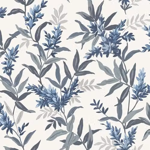 Belgravia Decor Olivia Blue Floral Botanical Wallpaper – 1