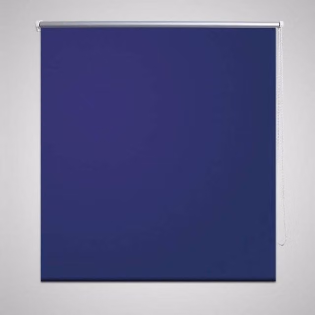 Berkfield Home Thermal Insulating Blackout Roller Blind in Blue and Silver, W: 160 cm, H: 230 cm