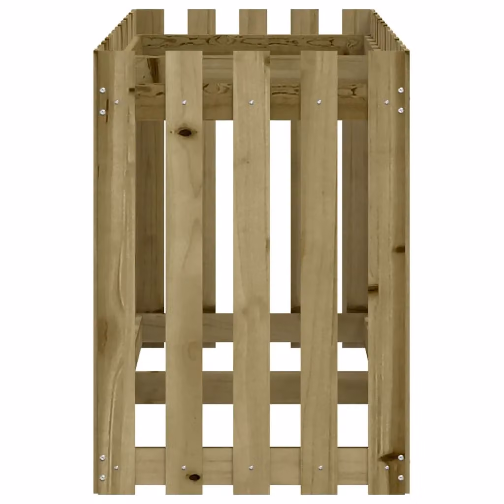 Berkfield Home Garden Raised Bed with Fence Design in Brown, Impregnated Pine Wood, W/D/H: 150 x 50 x 70 cm – 3
